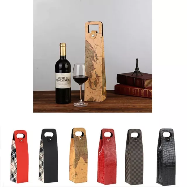 Leather Wine Bottle Bags Carrier Tote Bag Carrying Case Travel Christmas Gifts