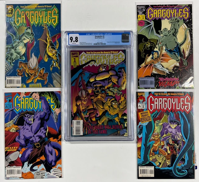 Gargoyles #1 CGC 9.8 Marvel Comics White Pages Embossed Cover + Issues 2,3,4,5