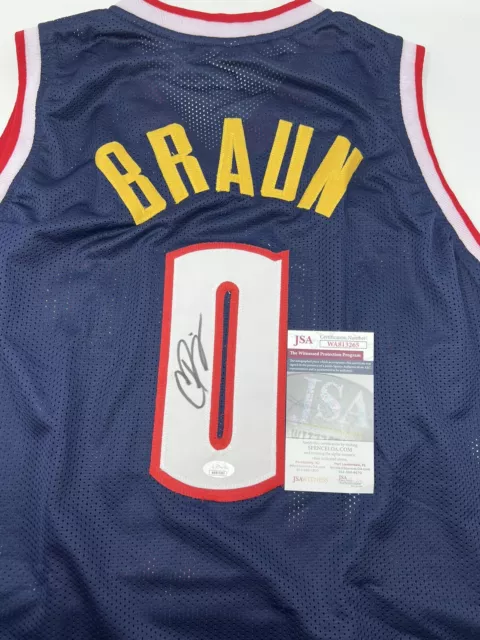 Denver Nuggets Christian Braun Autographed Hand Signed Jersey with JSA COA