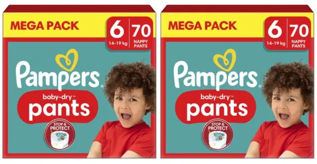 PAMPERS : Baby-Dry Pants - Couches-culottes taille 6 (14-19 kg) -  chronodrive