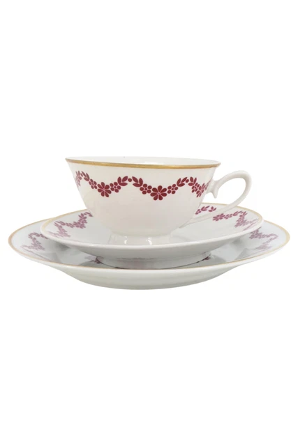 Cubierta de colección LETINA borde dorado decoración floral Ø 18 cm