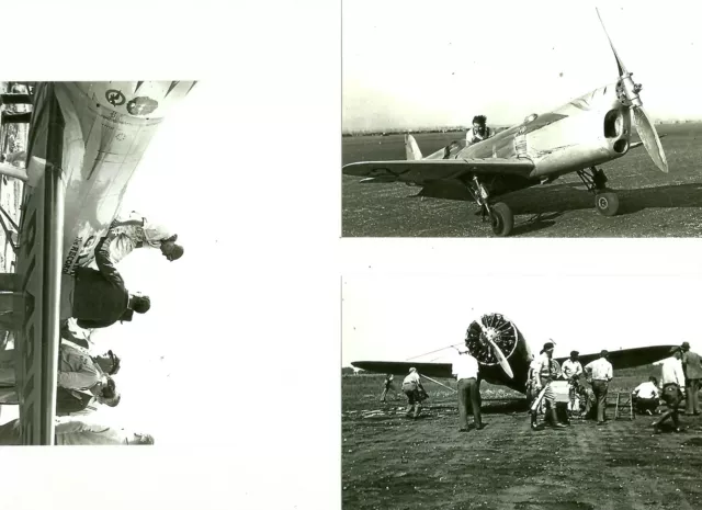 Set Of 3 - Lot #34  B&W 4X6 Photographs - Racing Airplanes & Aviation