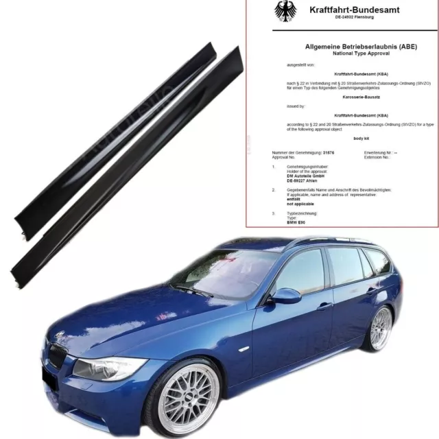Lot seuils latéraux SPORT apprêt convient pour BMW E90 E91 05-11 + LCI + immatriculation