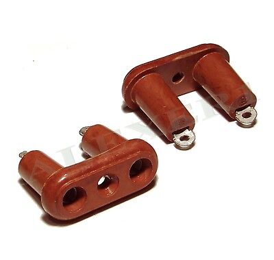 6x 2-pin Electrical Outlet Receptacle Plug Vintage Bakelite Red-Brown RD1 USSR