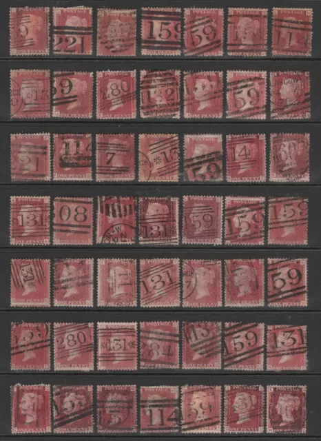 Qv Penny Red Plates - Sg43/44  -  49 Mainly Good Used, Unsorted, As Scan My122