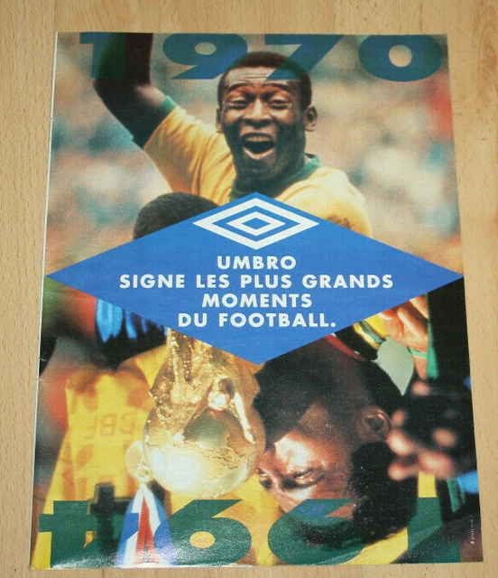 FOOTBALL POSTER PUBLICIT UMBRO Pel Romario Brazil winner world