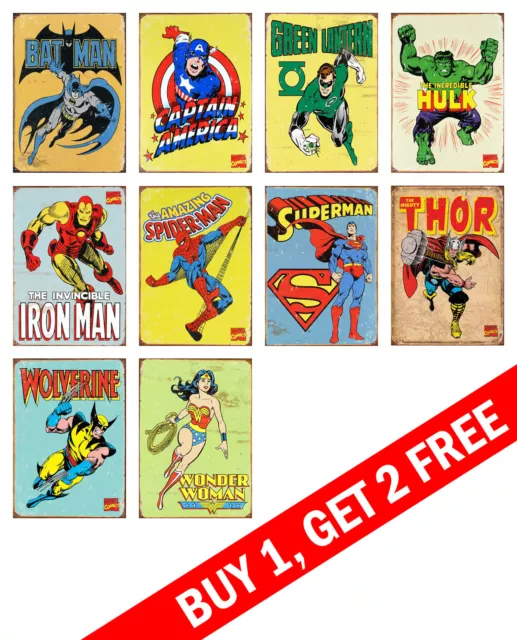 DC COMICS MARVEL SUPER HERO AVENGERS Wall Art Deco Print Buy 1 Get 2 FREE