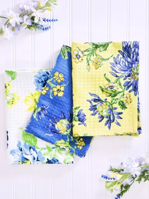 Paquete de 3 toallas de té April Cornell Provence Patchwork conjunto multicolor de 3