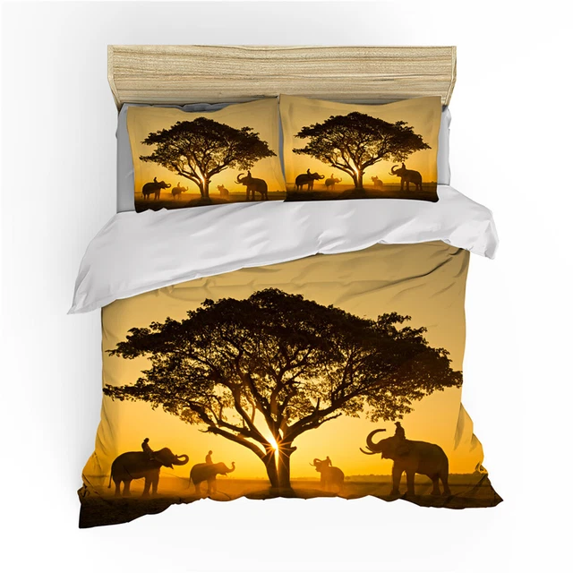 AFRICA ELEPHANT DOONA/DUVET/QUILT Cover Set Single/Double/Queen/King