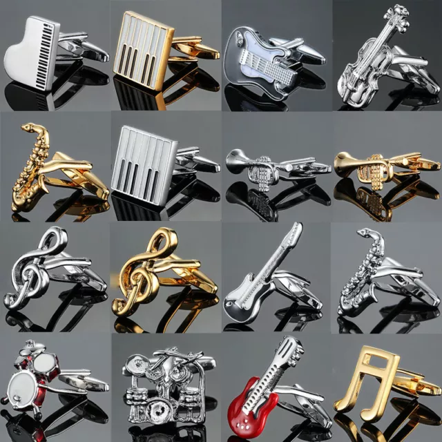 PAIR Mens Musical Instrument Series Cufflinks Cuff Links Suit Accessories Gifts