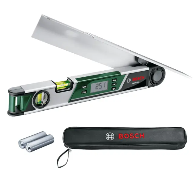 Bosch Digital Angle Measurer and Mitre Finder inc. Case & Batteries PAM 220