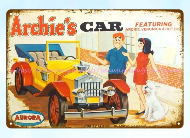 1969 toy Archie's Car Aurora Model Kit metal tin sign metal garage signs