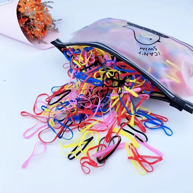 500pcs/pack Disposable Hair Bands Woman Hairties Elastic Rubber Band Colorful