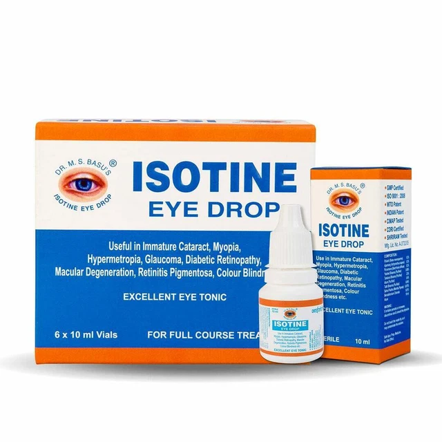 6 gotas isotina para ojos hierbas puras y confiables en todo el mundo y 100% genuinas 10 ml