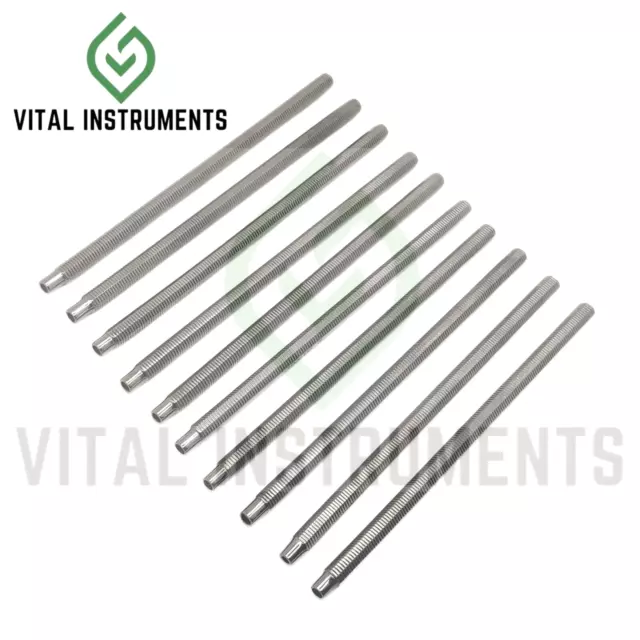 10 Pcs Cone Socket Mirror Handles ENT Dental Instruments Stainless Steel