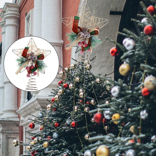 Joyería para el hogar punta de árbol de Navidad estrella decoración de guirnaldas cruces