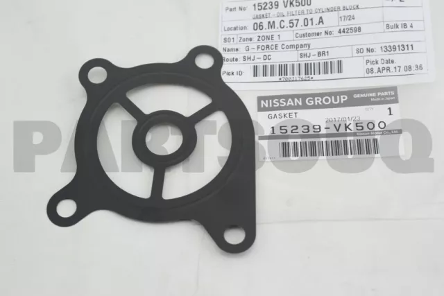 15239VK500 Genuine Nissan GASKET-OIL FILTER 15239-VK500