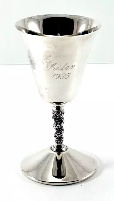 Primrose E P Brass B M Mts Canada Engraved Aiden 1985 Silver Plated Goblet Cup