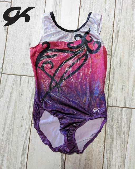 DREAMLIGHT GK ELITE Gymnastics Dance Leotard Medium AM ombre Pink Purple Sequins DREAMLIGHT GK ELITE Gymnastics Dance Leotard Medium AM ombre Pink Purple Sequins