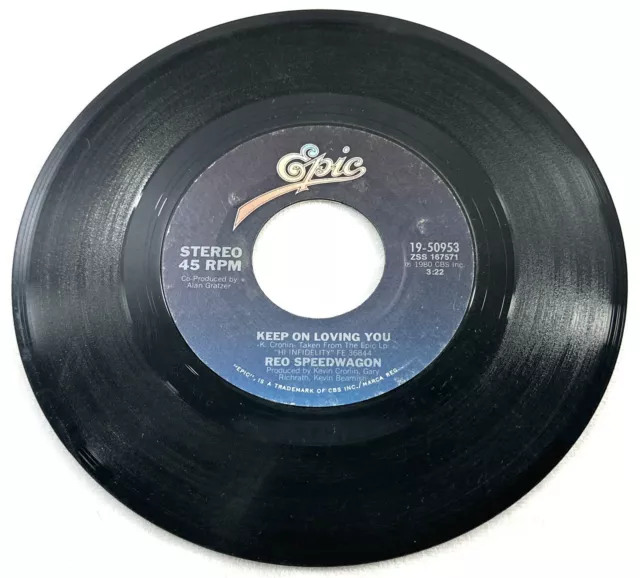 REO Speedwagon Keep On Loving You / Follow My Heart 45 RPM Epic 19-50953