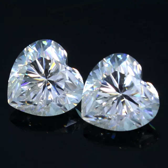 1.60 CT Corte Excelente De Color VVS1 Blanco 6x6 MM Forma Corazón Par Diamante