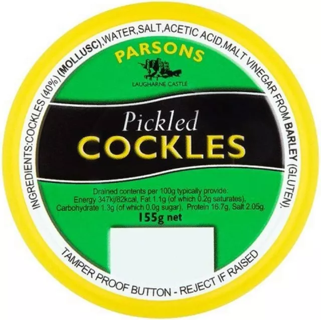 Parsons Pickled Cockles Jar, 155g Free Shipping Au