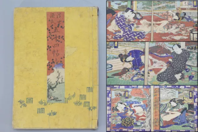 Original Japanese Art Shunga 48 Pages Woodblock Erotic Print Ukiyoe 349 80 Picclick