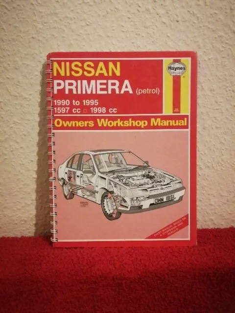 Haynes Manual Handmade Notebook Nissan Primera Petrol