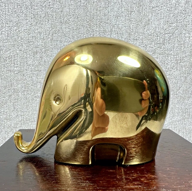Bernd Diefenbach Elefante Drumbo Fermacarte Vintage In Ottone * No Luigi Colani