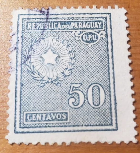 GM55 Paraguay 50c UPU 1927 USED STAMP