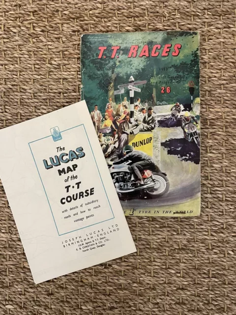 1953 Isola di Man TT Programma Motociclismo Corse Completo Di Mappa Corso