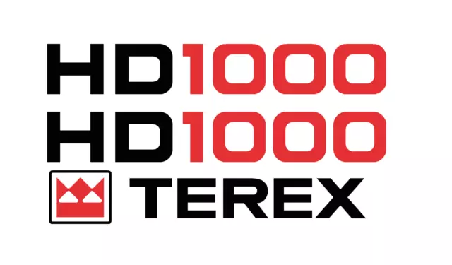 TEREX HD1000 REAR ONLY Dumper Plant set of vinyl sticker decals - UK Seller