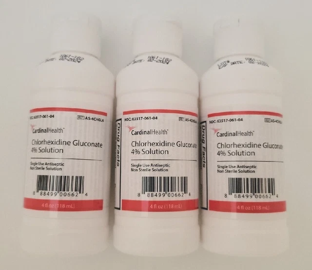 Lote de 3 (4 oz) exfoliante quirúrgico 4% exfoliante CHG, 12 OZ total