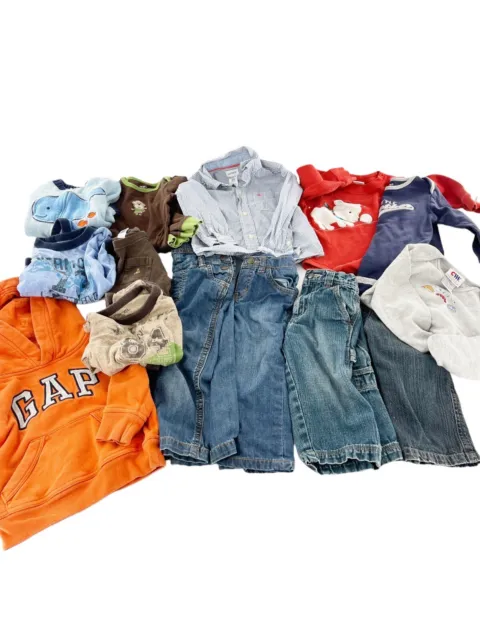 Baby Boys 18-24 Months Clothes Bundle Hoodie Jeans Spring Carters Gap 14 Piece