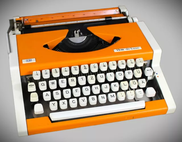 DDR Reiseschreibmaschine UNIS tbm de Luxe Schreibmaschine Vintage Orange