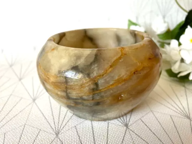 🔹  jolie COUPE en  ALBÂTRE pour déco vide-poche bonbonnière plante