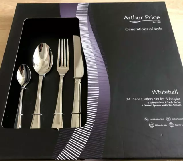 Arthur Price Classic WHITEHALL Stainless Steel Cutlery Set - 24 Pieces