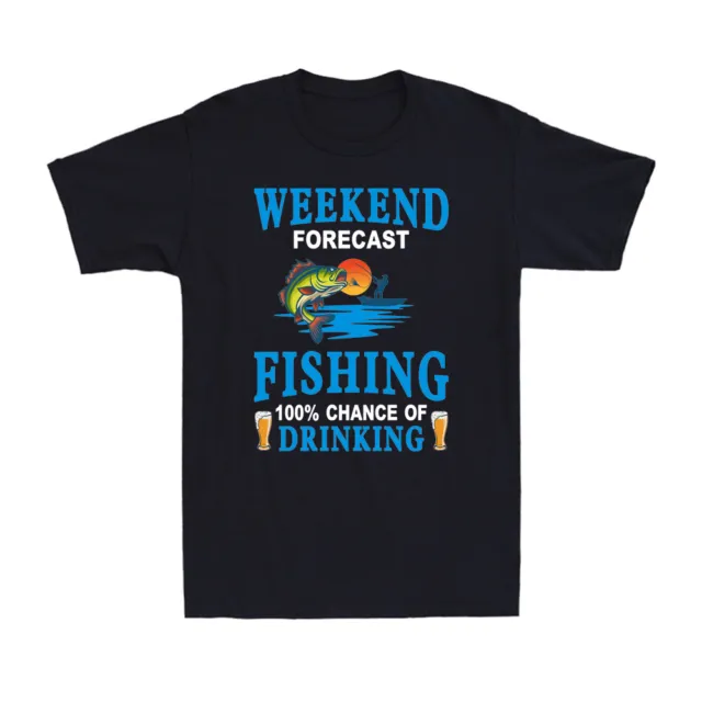 T-shirt uomo pescatore regalo previsioni fine settimana 100% possibilità di bere