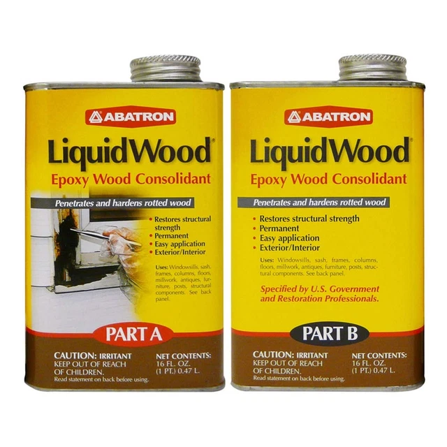 Abatron LiquidWood 2 Pint Kit  2-Part Structural Epoxy Wood Hardener and Con...