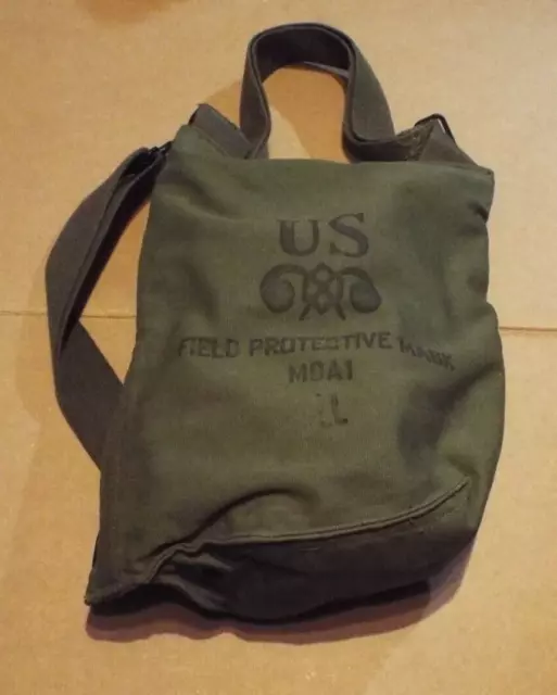 Vintage 1953 Korean War Era US Army M9A1 Field Protective Gas Mask Bag Pouch