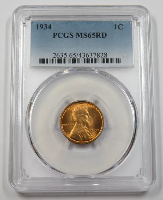 1934-P PCGS MS65 MINT STATE RD Lincoln Wheat Cent | 1c Penny Coin US #32083A