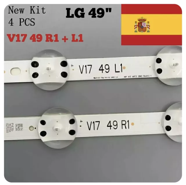 Tira de LED para LG 49UV340C 49UJ6565 49UJ670V 49 V17 ART3 2862 2863 , 4 Uds.