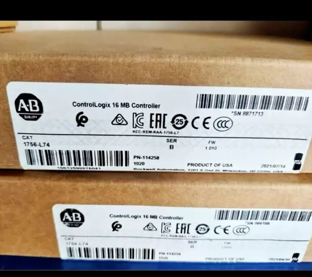 Allen Bradley 1756-L74 SER B 16MB Controller ControlLogix Logix5574 Processor