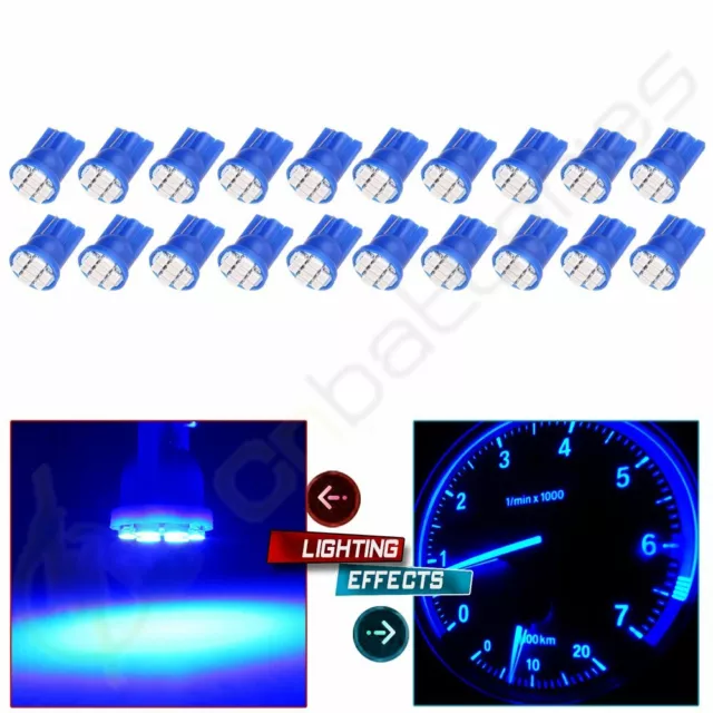 20Pcs T10 W5W 194 168 Blue 3020 SMD Wedge LED For License Plate Light Bulb Lamp