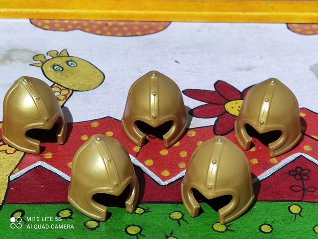 4 Chevaliers Teutoniques PLAYMOBIL Customisés - Templiers Vintage Avec Chevaux