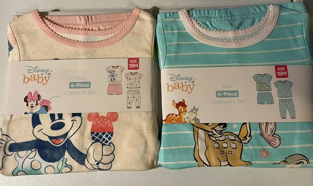 Disney Baby Girl MINNIE MOUSE & BAMBI Pajama Set Shorts & Pants & 2 Shirts 18 MO