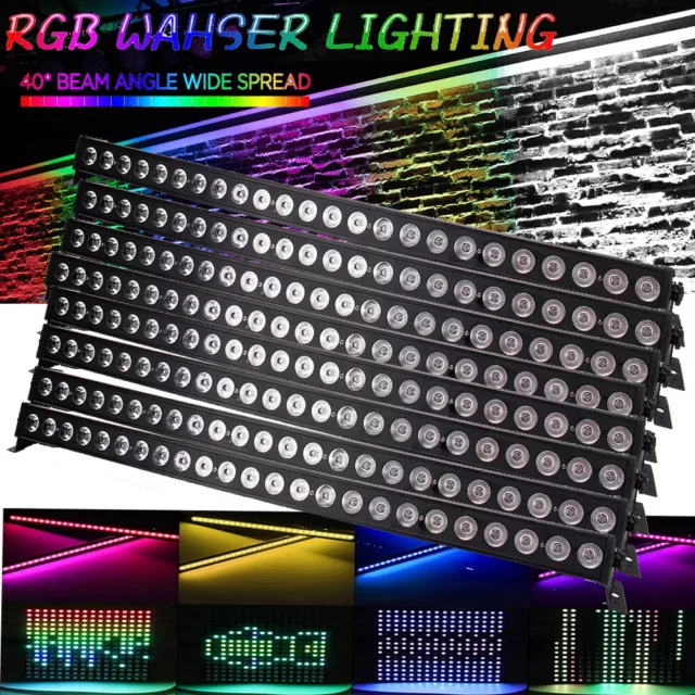 8x 72W 24 LED RGB Bühnenlicht Wall Wash Bar Lichtleiste DMX DJ Party Show U`King