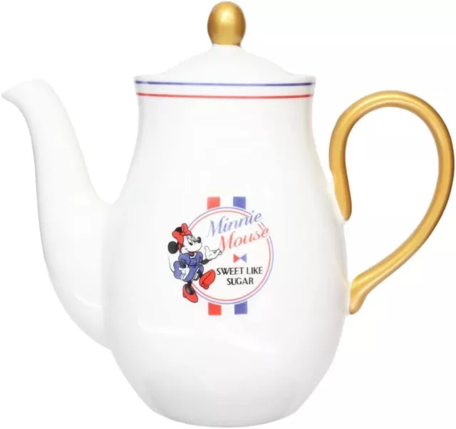 Disney Minnie Mouse Teapot Tricolor 1250Ml Retro Cute Stylish Porcelain