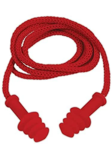 MAGID IHP400RC E2 Reusable Earplugs with Nylon Removable Cord Standard Red 10...
