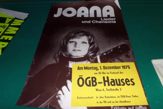 Konzertplakat JOANA 1975 ÖGB Haus Wien 4 / A28